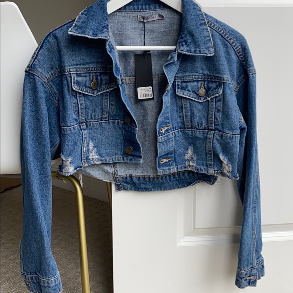 Carmar denim cropped jacket XS NWT